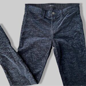 J Brand Super Skinny Printed  Velour Velvet Jeans